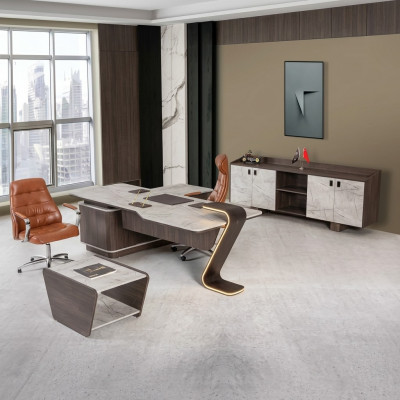 Luxe houten salontafel voor kantoor werkruimte moderne designmeubelen nieuw.