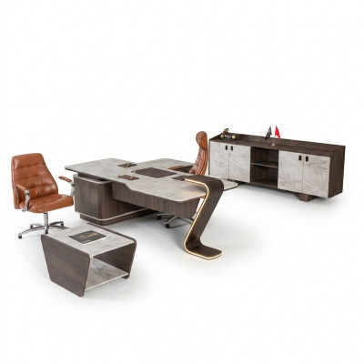 Luxe houten salontafel voor kantoor werkruimte moderne designmeubelen nieuw.
