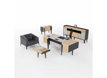 Houten meubels Kantoor meubels Compleet set Bureau Kasten Meubels