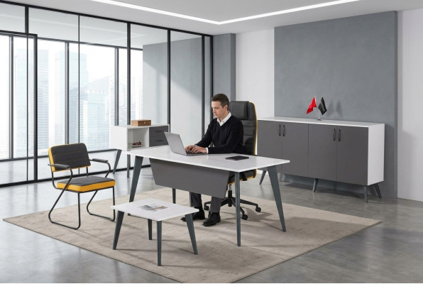 Werkkamer kantoorset 4-delig kantoor Kantoorbureau Designmeubelen Nieuw.