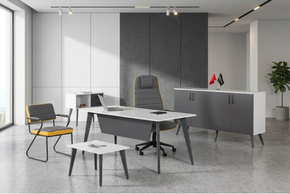 Werkkamer kantoorset 4-delig kantoor Kantoorbureau Designmeubelen Nieuw.