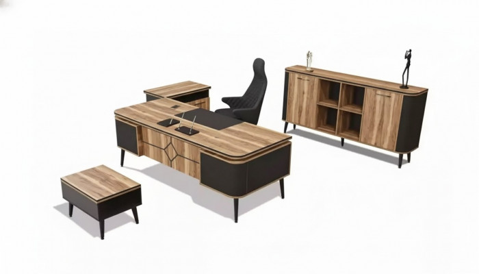 Houten bureau voor werkkamer kantoor meubels, design meubels, 220x90 tafel.