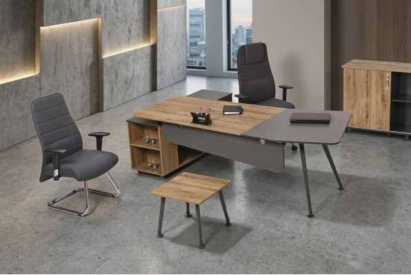 Hoekbureau Tafel Kantoor Tafels Bureaus 2-delig Meubel Directeursbureau