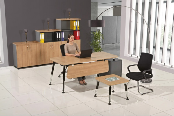 Houten meubels kantoor bureau Archiefkast Salontafel Set Tafel 3-delig