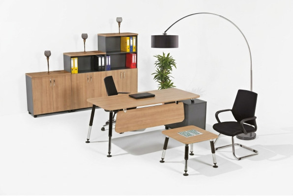Houten meubels kantoor bureau Archiefkast Salontafel Set Tafel 3-delig