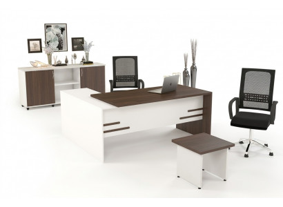 Witte kantoorset Luxe thuiskantoorinrichting Compleet set 3-delig.