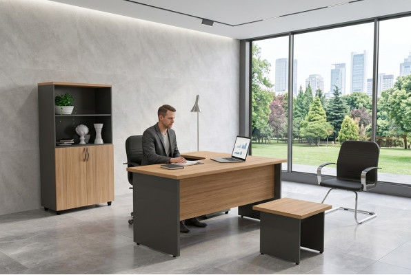 Kantoorinrichtingsset Werkplekinrichting Hoekbureau Archiefkast