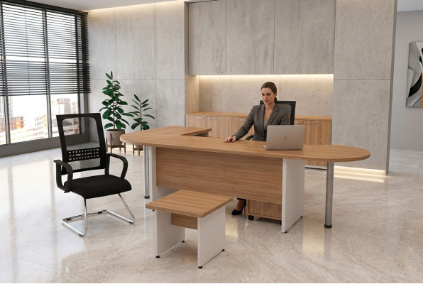 Designer Set 2-delige moderne thuiskantoor kantoormeubilair Compleet hoekbureau