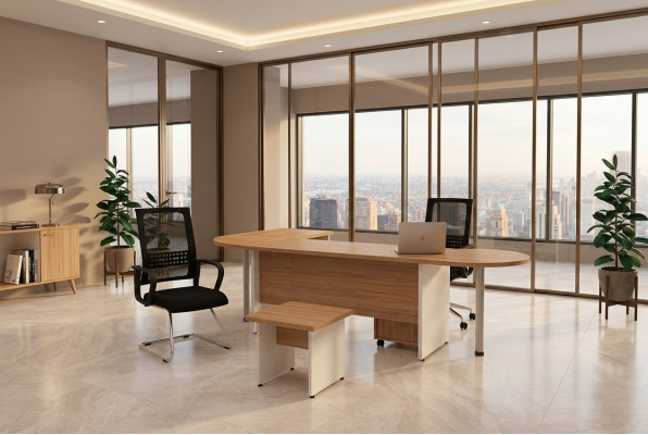 Designer Set 2-delige moderne thuiskantoor kantoormeubilair Compleet hoekbureau