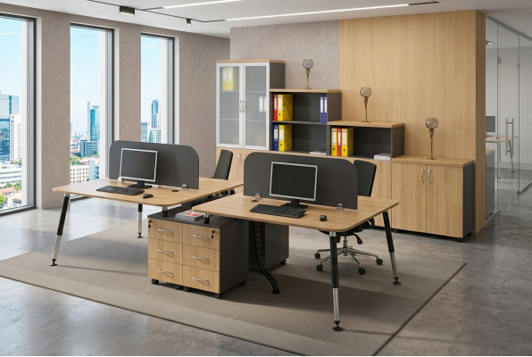 Grote luxe bureau, kantoormeubilair, directeurscomputerbureau-ontwerp.