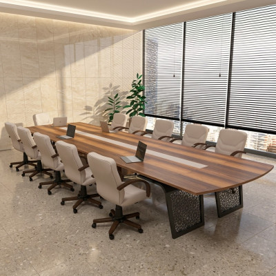 Grote houten vergadertafel kantoorinrichting vergadertafel tafels vergadering