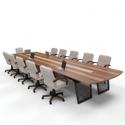 Grote houten vergadertafel kantoorinrichting vergadertafel tafels vergadering