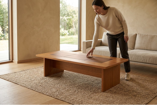 Bureau tafel conferentietafel bruin inrichting design vergadertafel 240x120