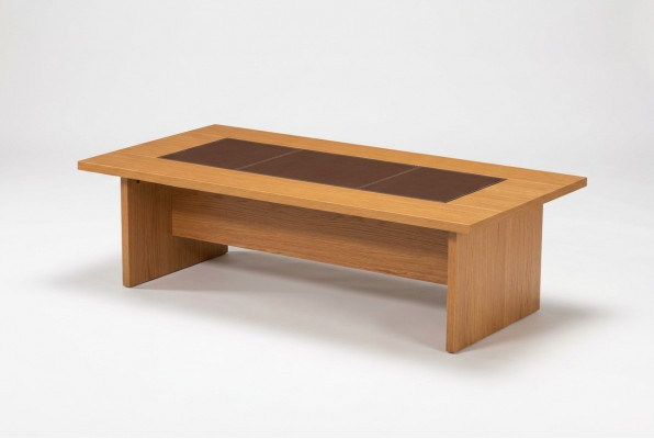 Bureau tafel conferentietafel bruin inrichting design vergadertafel 240x120