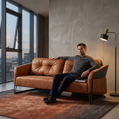 Ontwerper Oranje Bank Kantoor Meubels Bank 3-Zits Nieuw