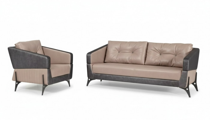 Luxe bankstel Bank Beige Thuiskantoor Fauteuil Driepersoonsbank Zitter