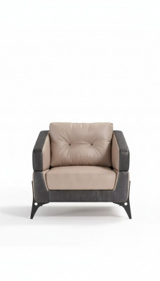 Beige fauteuil Werkkamer Textiel Meubels Luxe Zitje Beklede stoel Fauteuil