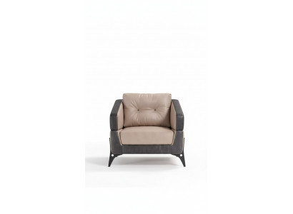 Beige fauteuil Werkkamer Textiel Meubels Luxe Zitje Beklede stoel Fauteuil