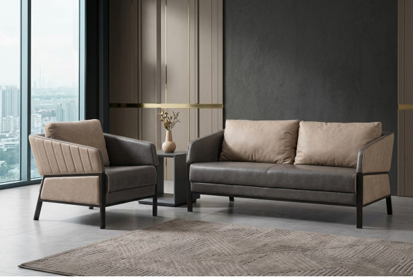 Kantoor meubel set Tweezitsbank Luxe thuiskantoor inrichtingsset