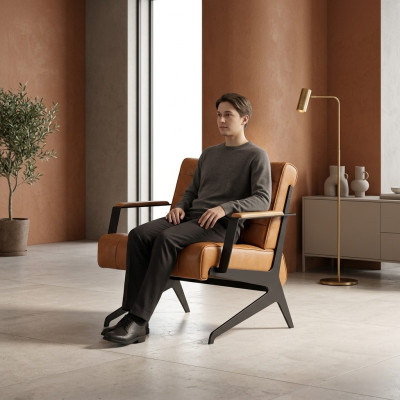 Moderne stoel kantoor meubels werkkamer luxe zitje 75x80x77 meubels