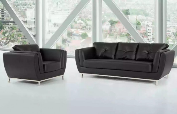 Zwarte fauteuil voor werkkamer, kantoor, luxe meubels, bekleding van stof, nieuw
