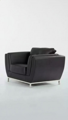 Zwarte fauteuil voor werkkamer, kantoor, luxe meubels, bekleding van stof, nieuw