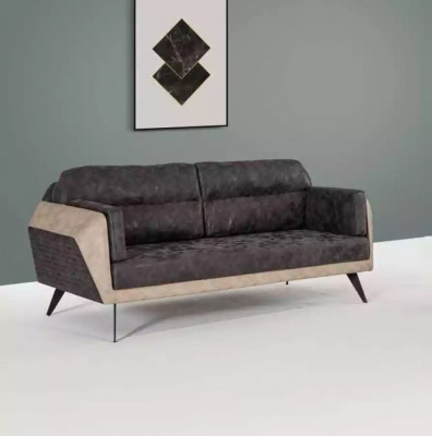 Moderne bankstel met driezitsbank, fauteuil en stoffen meubels, nieuw setontwerp 3 + 1.