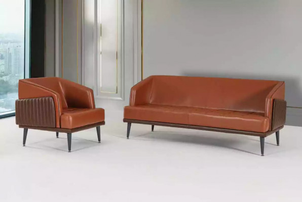 Luxe fauteuil in moderne stijl voor kantoor met gestoffeerde stof en designmeubels nieuw.