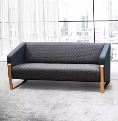 Zwarte complete banksset kantoormeubilair textiel zitbank driezits fauteuil