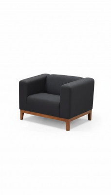 Werkkamer Zwarte Fauteuil Luxe Zitkussen Stof Textiel Meubels 92x77x65