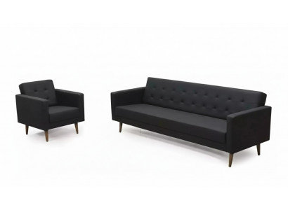 Volledige bankstel, fauteuil, driepersoons bankstel, stijlmeubelen voor thuiskantoor.