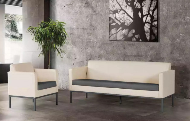 Luxe fauteuil kantoorinrichting werkkamer gestoffeerde stof zit textiel nieuw.