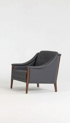 Fauteuil voor thuiskantoor Grijze gestoffeerde fauteuil Zitmeubels Textiel Modern Ontwerper
