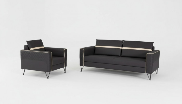 Bankstel meubels Driesitzer fauteuil ontwerper textiel meubels 2-delig