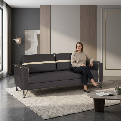 Werkkamer bank bank 3-zits gestoffeerd stof textiel meubels ontwerper