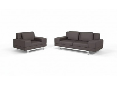 Grijze bankstel, driezitsbank, fauteuil, bankstel voor werkkamer, bankstellen.