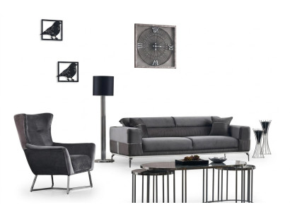 Bankstel set 2-delig Woonkamer Compleet Bankstel 3+1 Zits Stoffering Meubels Textiel