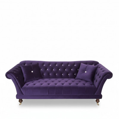 Chesterfield 3-zits Elegant Bankstellen Textiel Bank Luxe Blauwe Bank