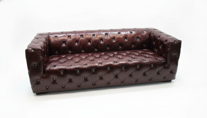 Bank Chesterfield 3-zits Luxe Bank Bruin Bankstellen Leren Bankstel 250cm