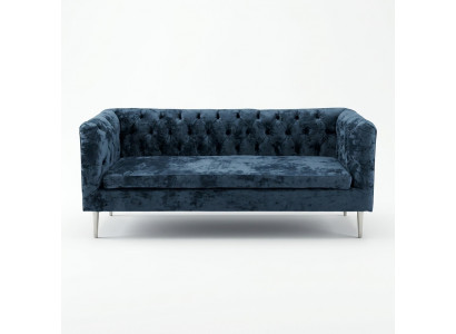 Luxe Chesterfield bankstel met 3 zitplaatsen van textiel, modern, blauw turquoise.