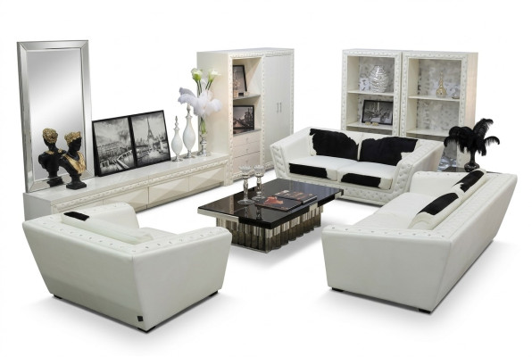 Sofa Chesterfield 3+2+1 zits fauteuil sofa leer met ponyskin