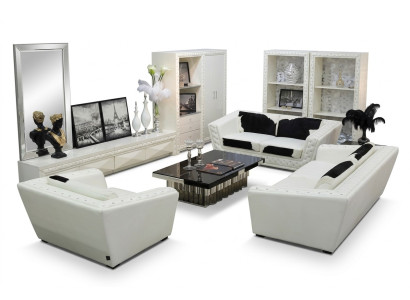 Sofa Chesterfield 3+2+1 zits fauteuil sofa leer met ponyskin