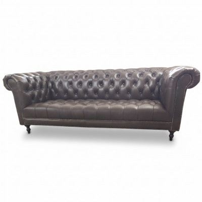 Bankstel 4-zits Chesterfield bank Luxe 245cm leren bank Bankstel meubels
