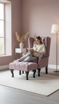 Chesterfield oorfauteuil voetenbank fluweel roze zit lounge ontspannings lounge club