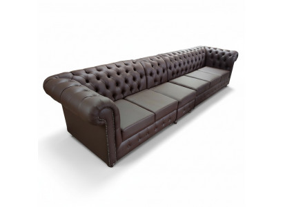 Chesterfield Grote Sofa Bankstellen Lederen Sofa XXL Grote Banken Bruin Bank 6-zits