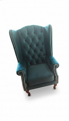 Ohrensessel Chesterfield Fluweel Eenpersoons Luxe Stoel Bank Bank 