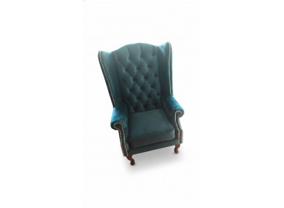 Ohrensessel Chesterfield Fluweel Eenpersoons Luxe Stoel Bank Bank 
