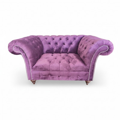 Chesterfield fauteuil bank 1 zits stof lounge stoel meubels