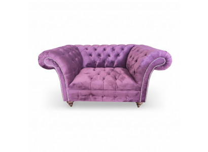 Chesterfield fauteuil bank 1 zits stof lounge stoel meubels