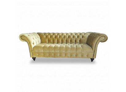 Luxe bankstel met drie zitplaatsen in Chesterfield design stofbank Modern.